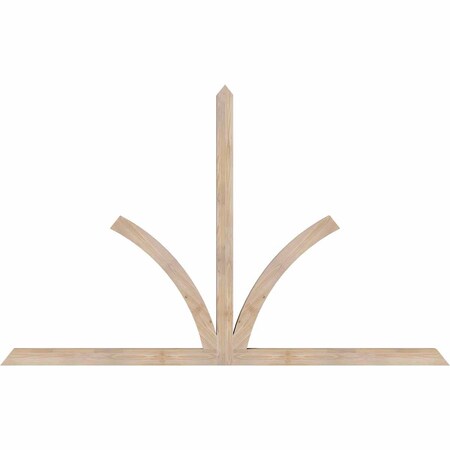 Ekena Millwork Richland Smooth Timber Gable Bracket, Douglas Fir, 96"W x 60"H x 3 1/2"D x 3 1/2"F, 15/12 Pitch GBW096X60X0404RIC00SDF